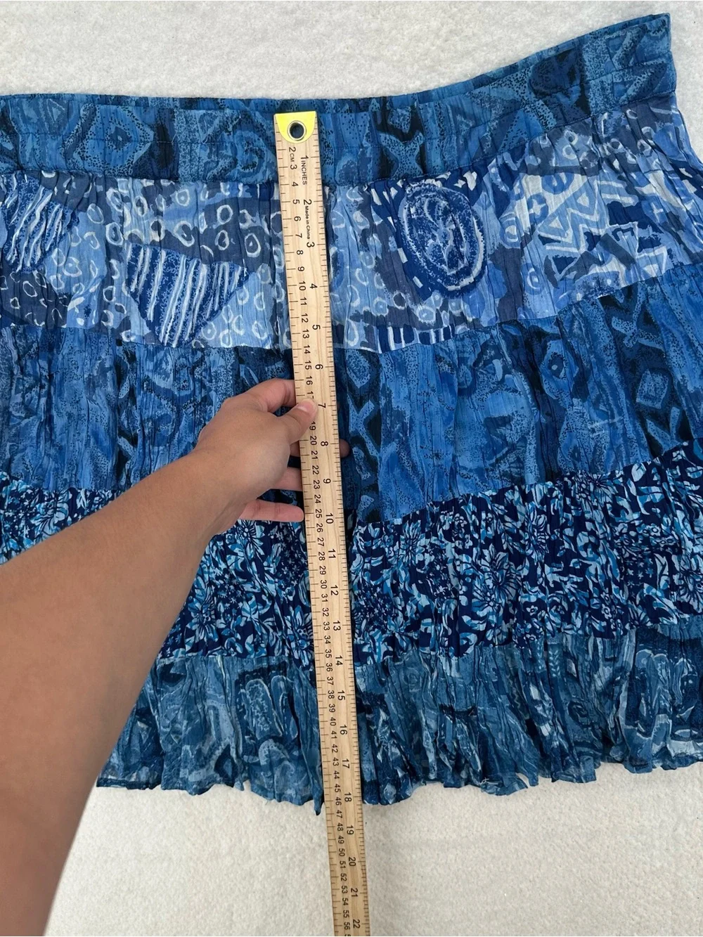 Boho Fairy 2000s Patchwork Blue Midi Skirt